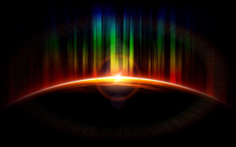 Planet with Aurora — Green, Dramatic