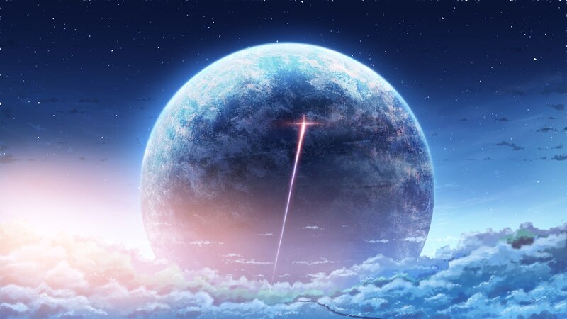 Planet with Beam of Light