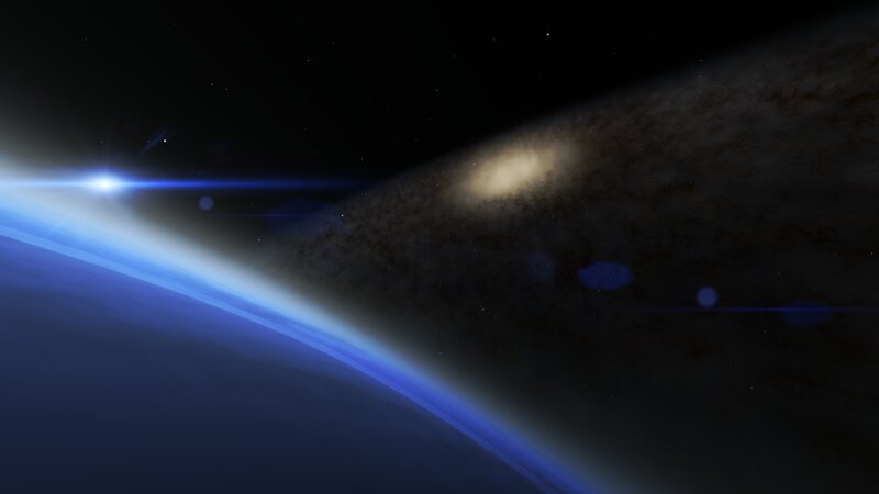 Planet with Blue Atmosphere — Dramatic
