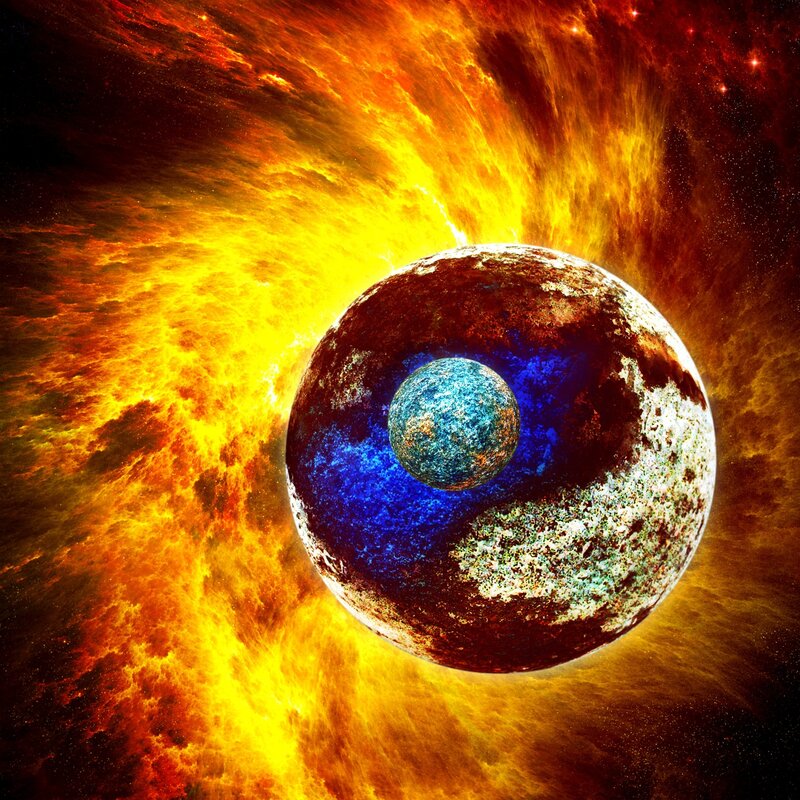 Planet with Blue Core