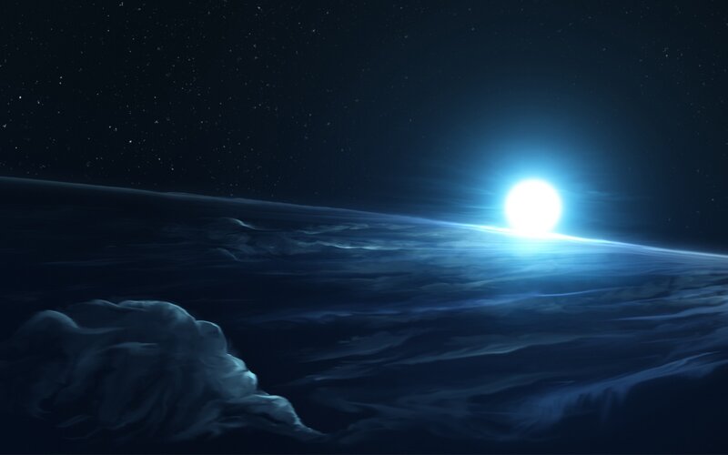 Planet with Blue Star