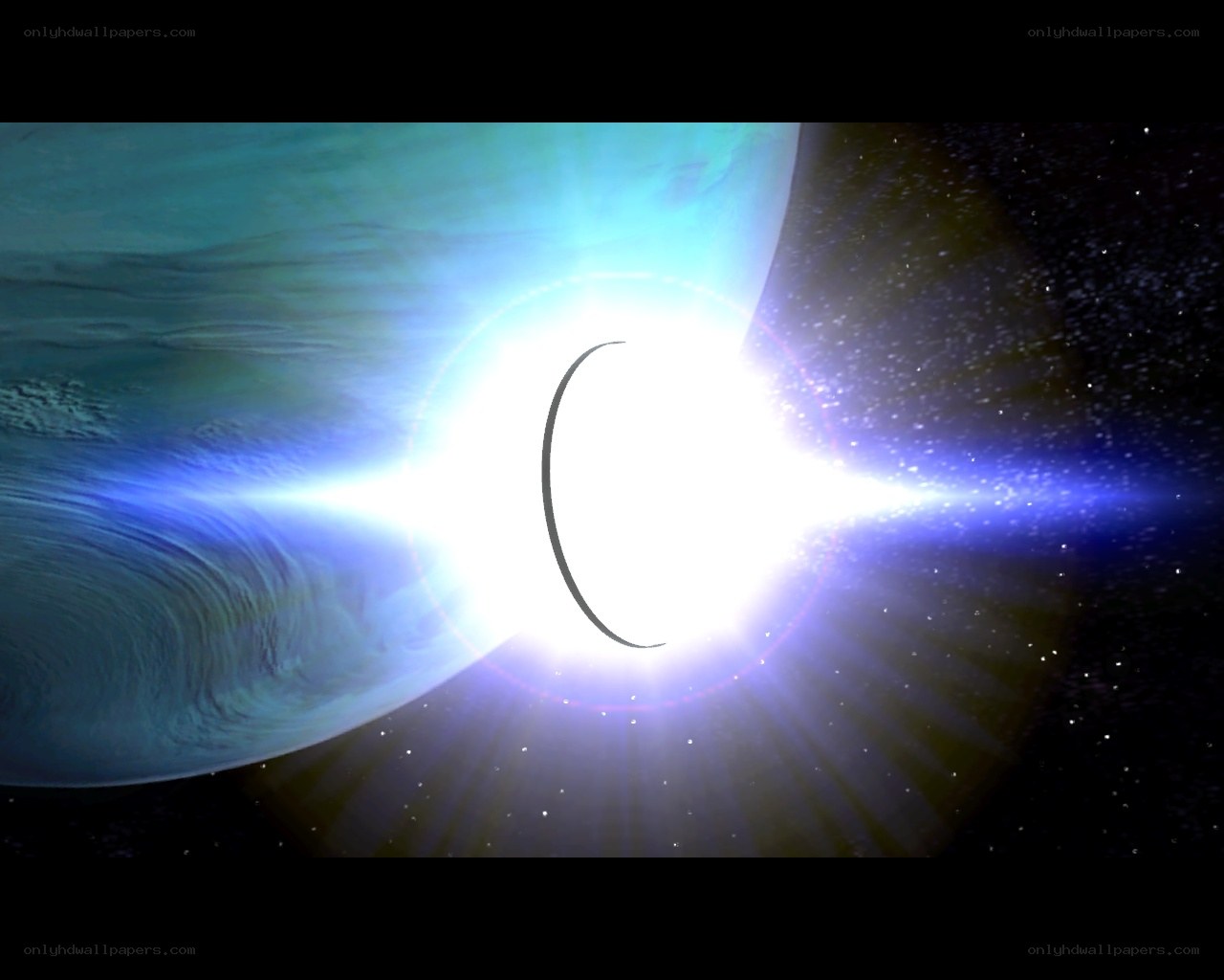 planet with bright light