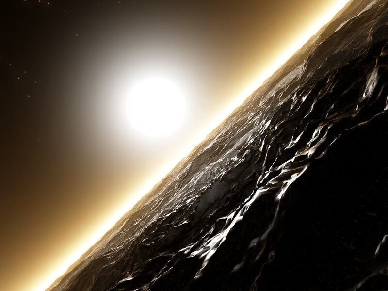 planet with bright star