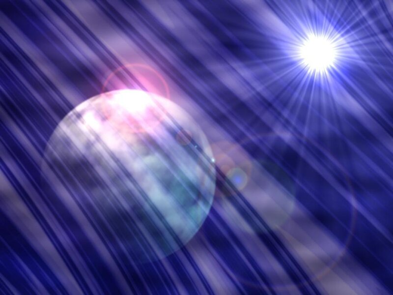 Planet with Bright Star — Blue