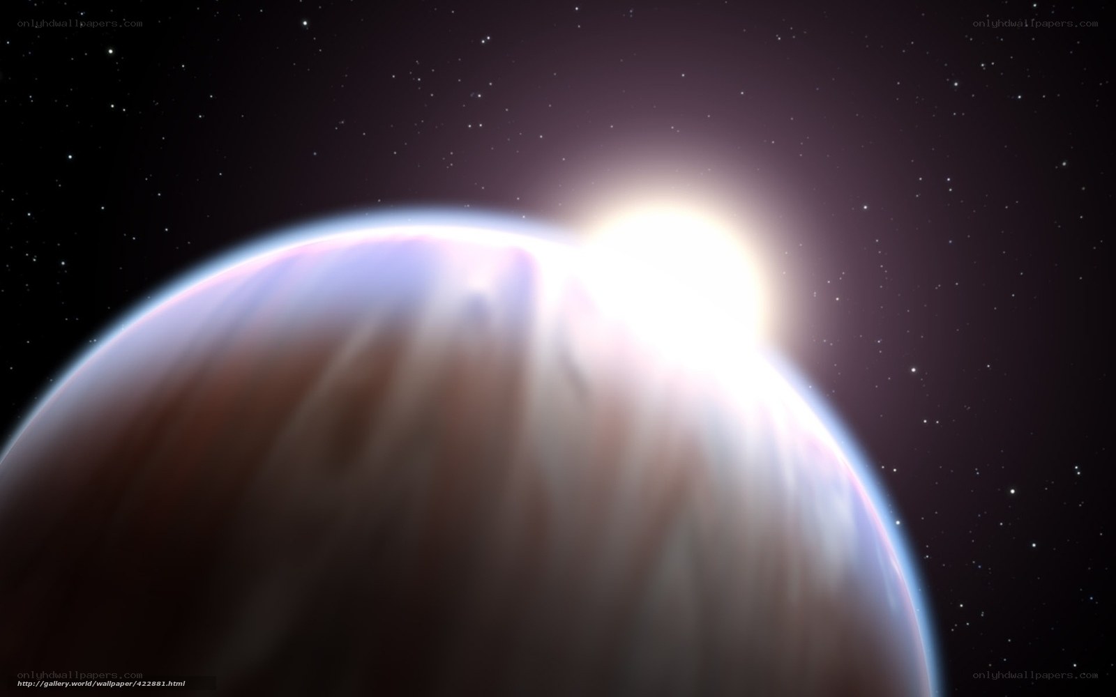 planet with bright star