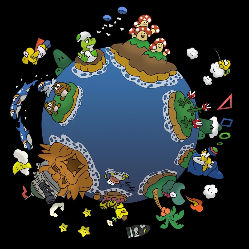 Planet with Cartoon Characters