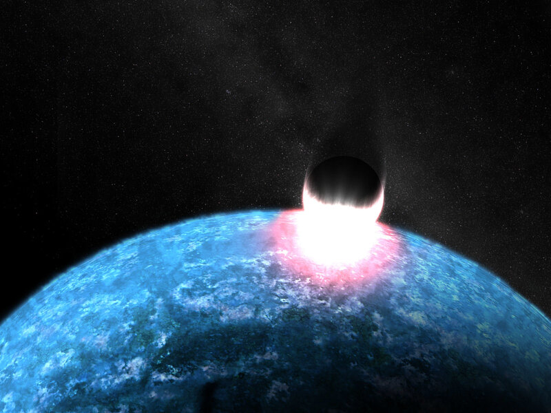 Planet with celestial impact