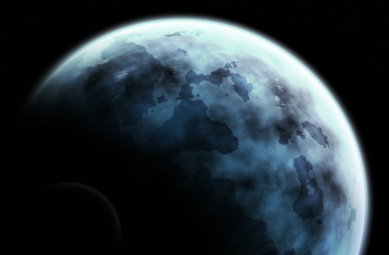 Planet with Clouds — Blue