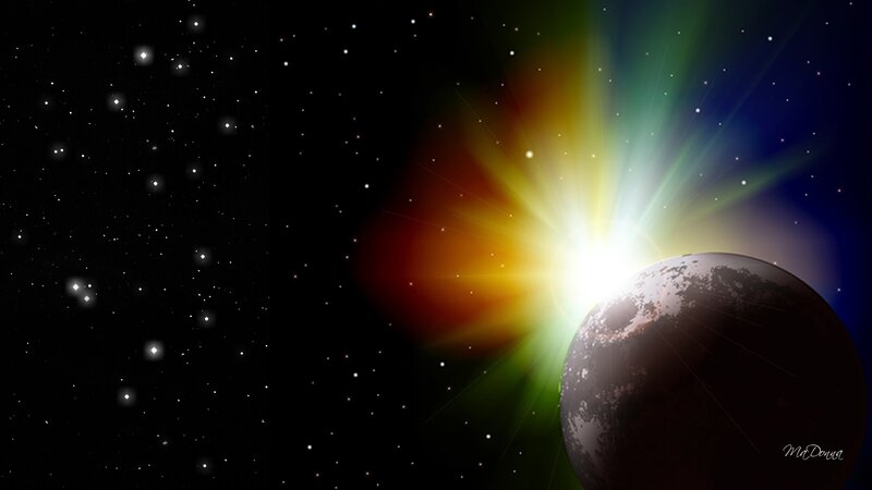Planet with Colorful Light