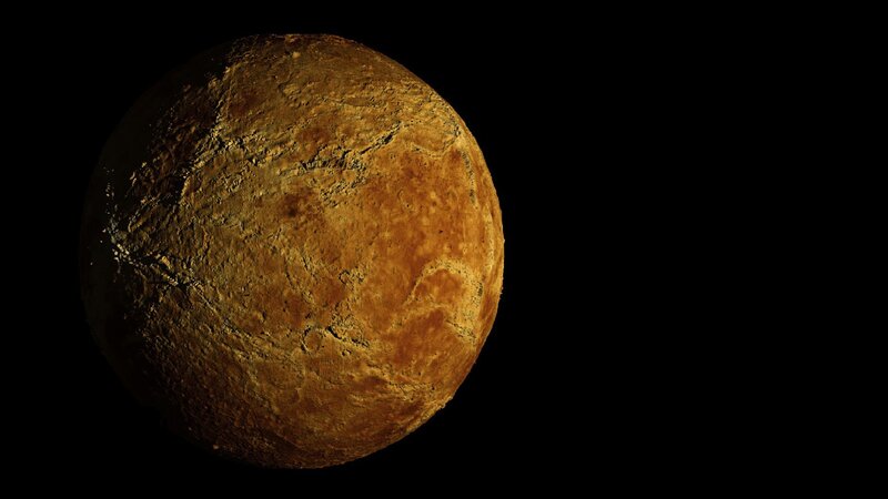 Planet with Cracked Surface — Brown, Dramatic, 3d Render, Cracked Surface