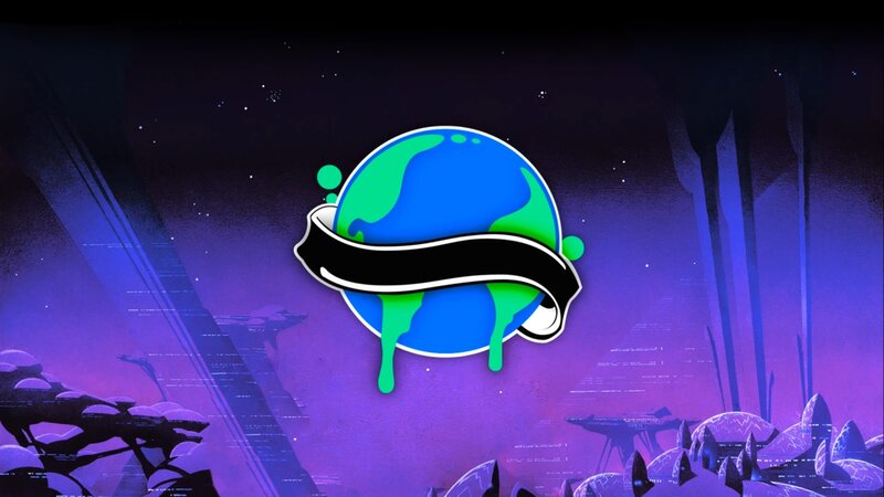 Planet with Dripping Logo