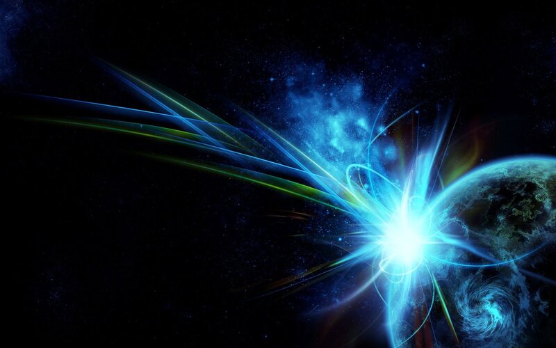 Planet with Energy Burst — Blue