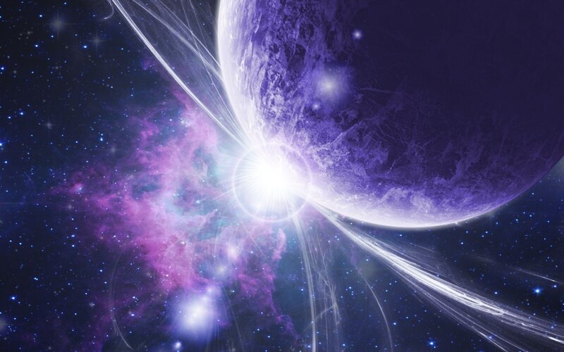 Planet with Energy Burst — Purple