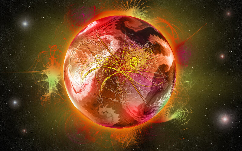Planet with Energy Field — Red