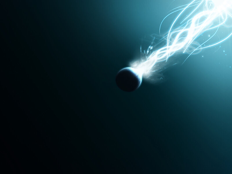 Planet with Energy Trail — Blue