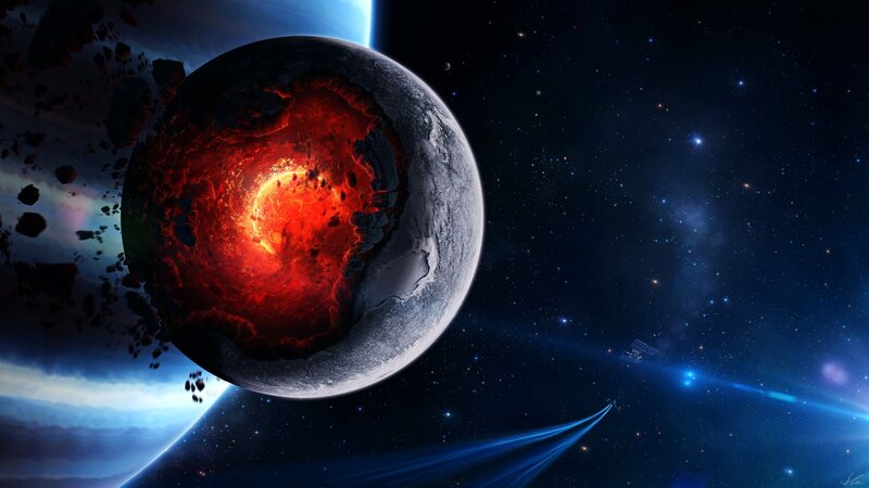 Planet with Exposed Core — Blue