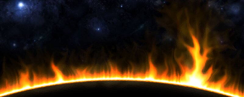 Planet with Fiery Atmosphere