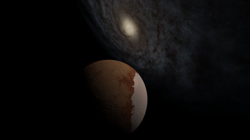 Planet with Galaxy Background