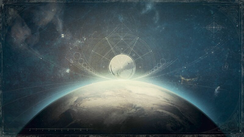Planet with Geometric Overlay