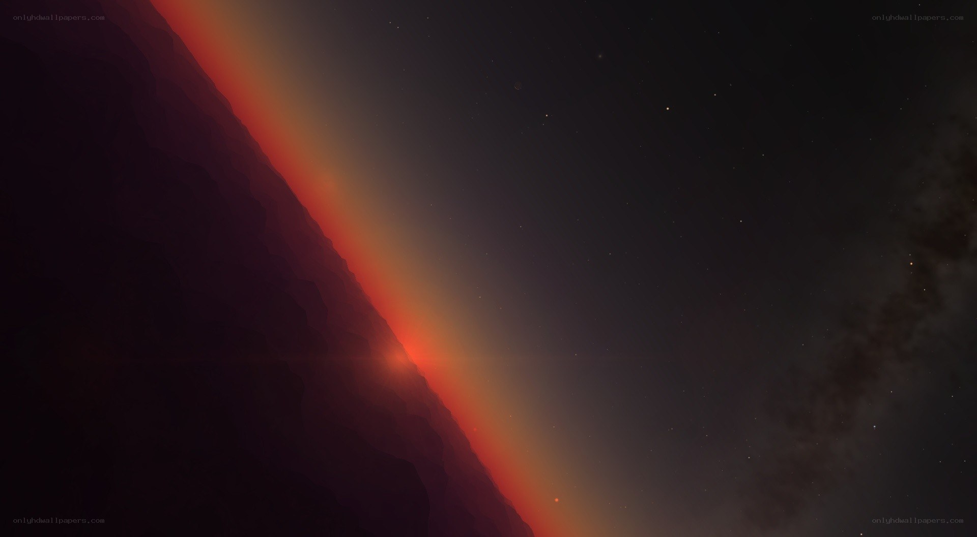 planet with glowing atmosphere