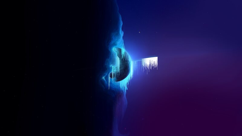 Planet with Glowing Blue Aura