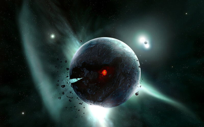 Planet with Glowing Core