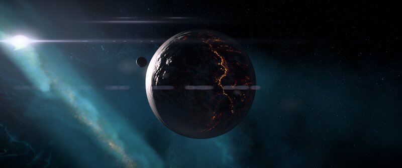 Planet with Glowing Cracks — Black
