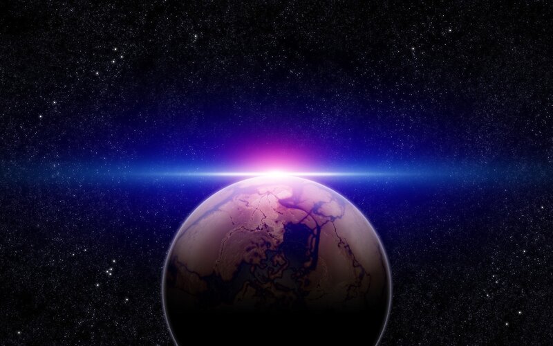 Planet with Glowing Horizon — Purple