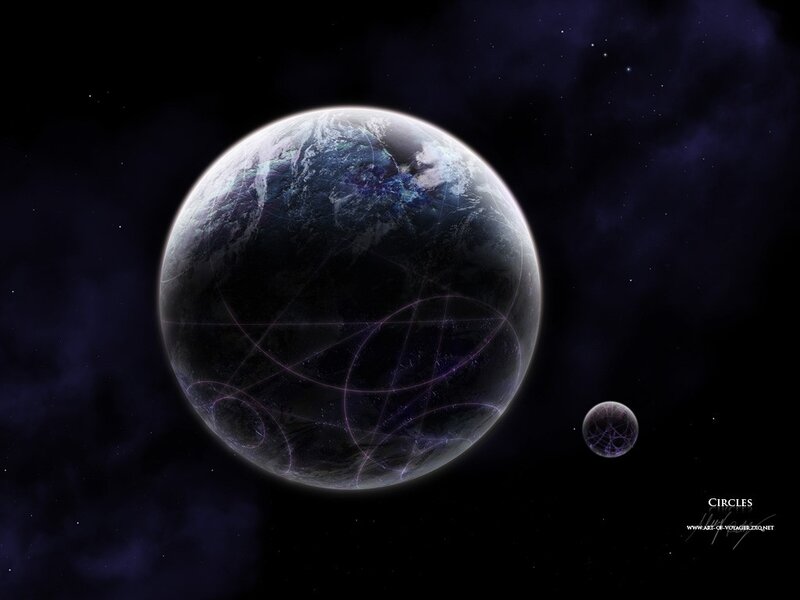 Planet with Glowing Lines