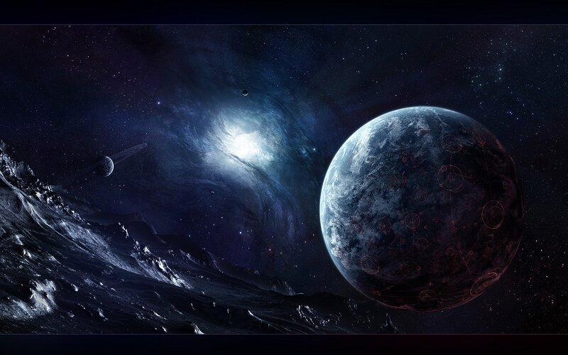 Planet with Glowing Network