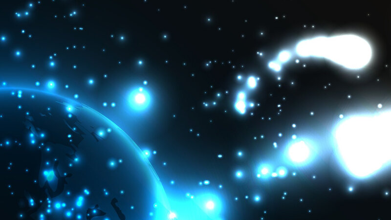 Planet with Glowing Particles