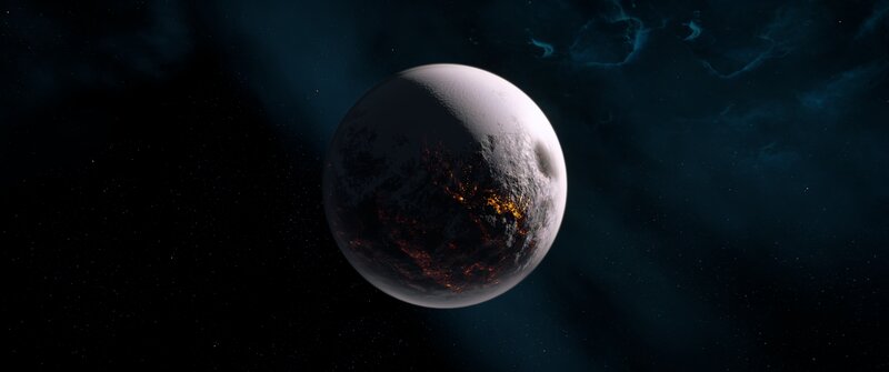 Planet with Glowing Surface — Black, Dramatic