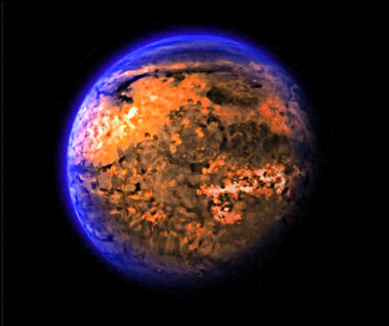 Planet with Glowing Surface — Orange