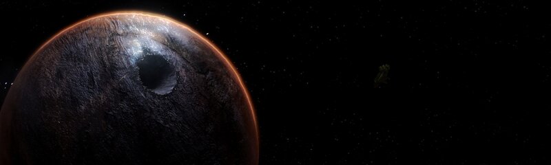 Planet with Large Crater — Black