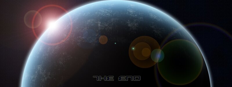 planet with lens flares