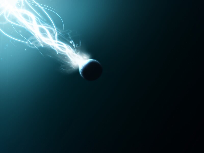 Planet with Light Trail