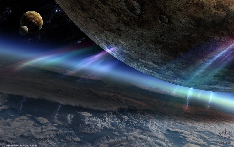 Planet with Lightning Storms — Blue