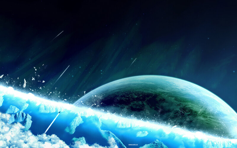 Planet with meteor shower