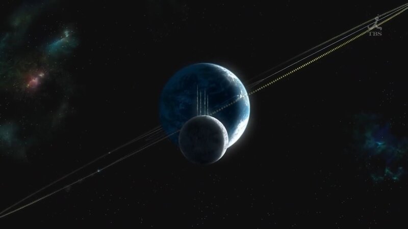 Planet with Moon and Space Station