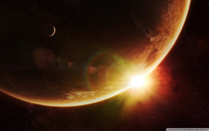 Planet with Moon — Orange