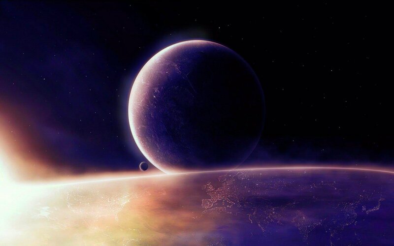 Planet with Moon — Purple