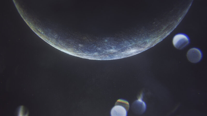 Planet with Moons — Black, Cosmic