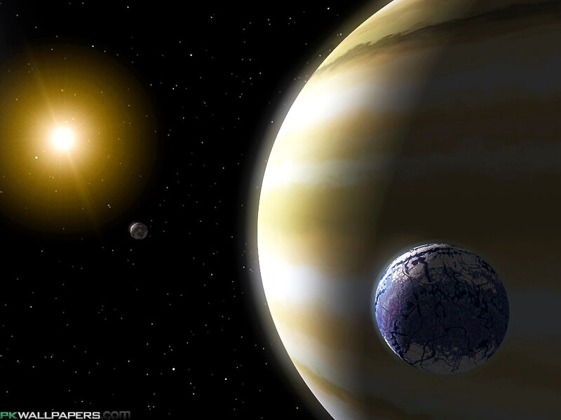 Planet with Moons — Black