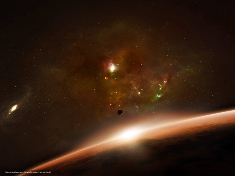 Planet with Nebula — Brown