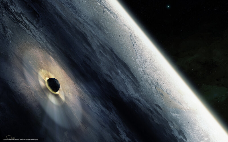 Planet with orbiting moon