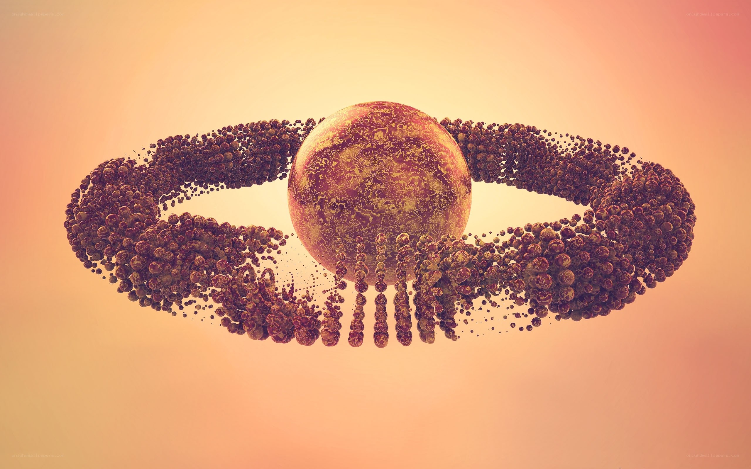 planet with particle ring