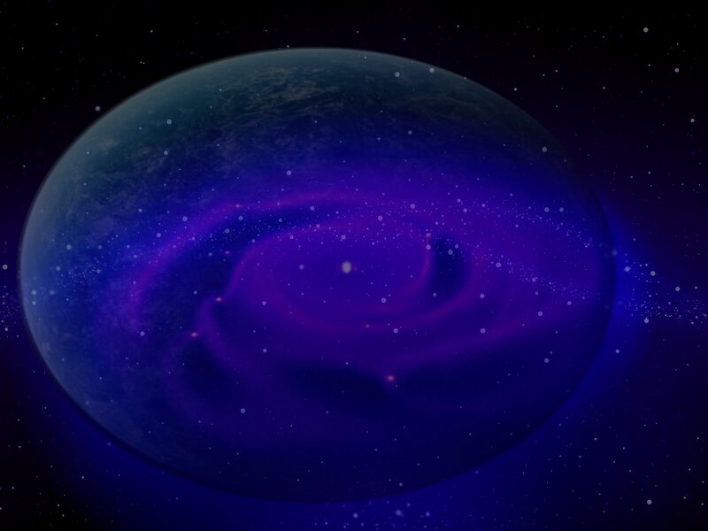 Planet with Purple Aurora