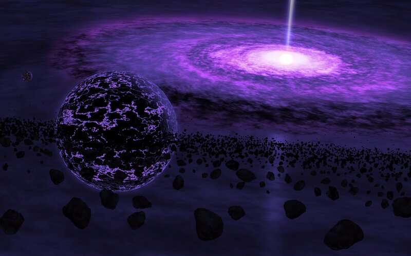 Planet with Purple Cracks