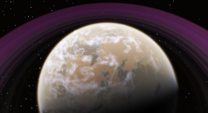 planet with purple rings