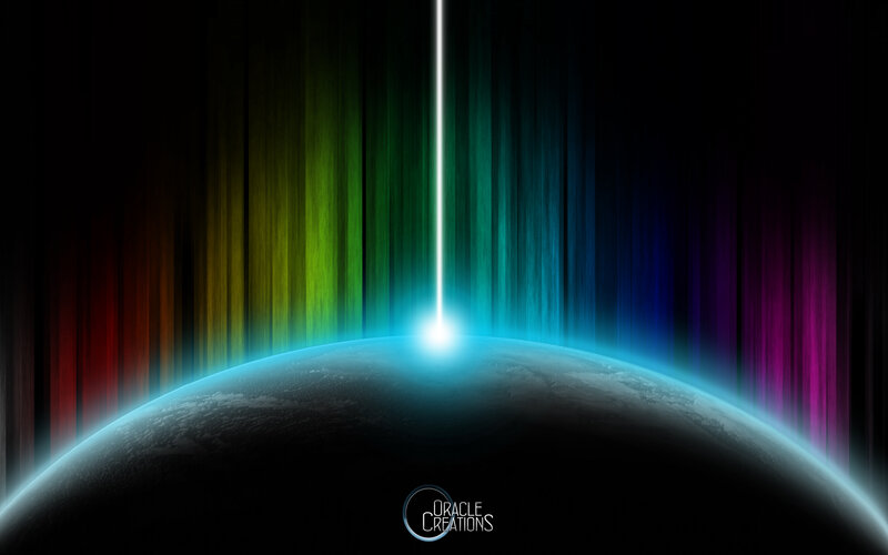 Planet with Rainbow Light
